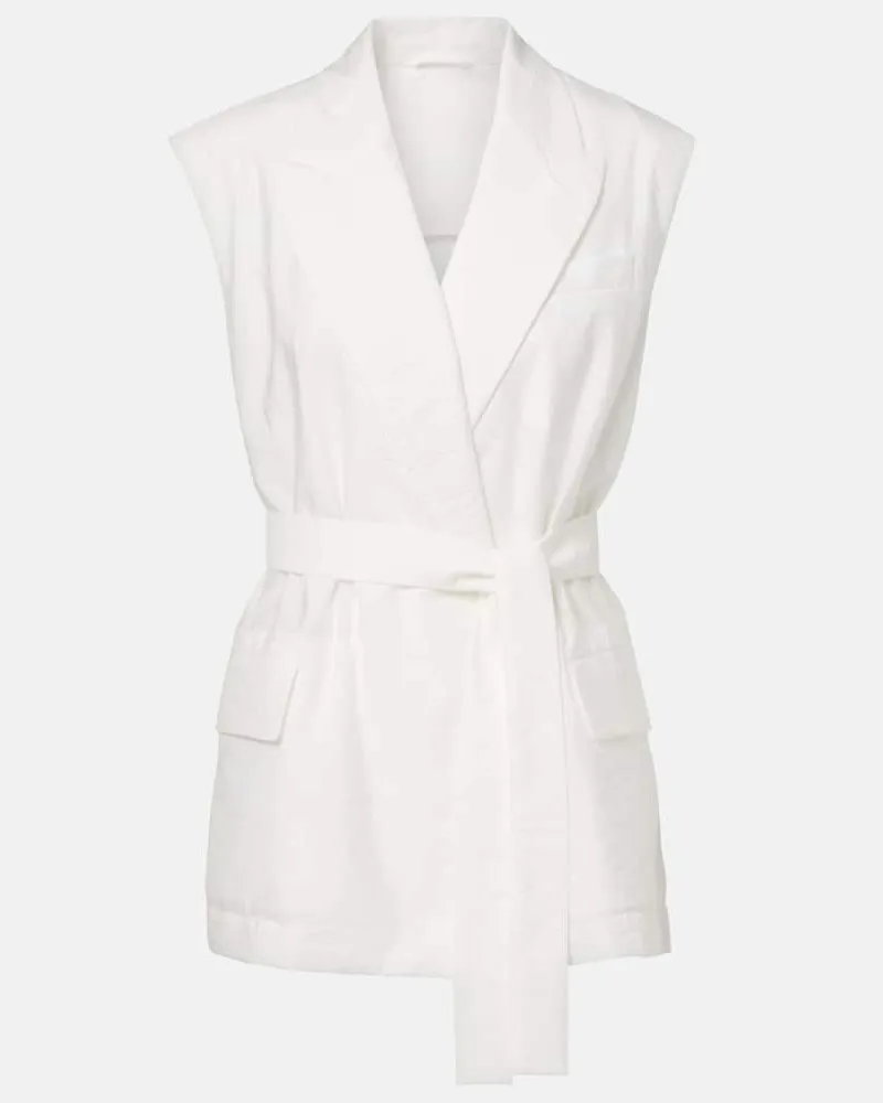 Brunello Cucinelli Weste aus einem Baumwollgemisch Weiß