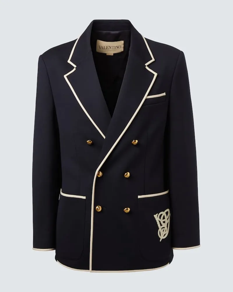Valentino Garavani Blazer aus Woll-Jersey Blau