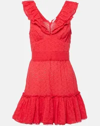 Poupette St Barth Minikleid Bruna aus Baumwolle Rot