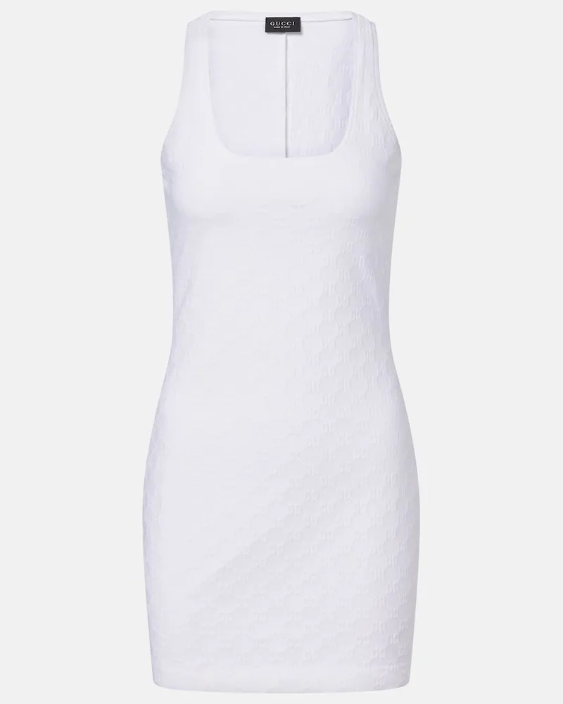 Gucci Minikleid GG aus Jacquard Weiß