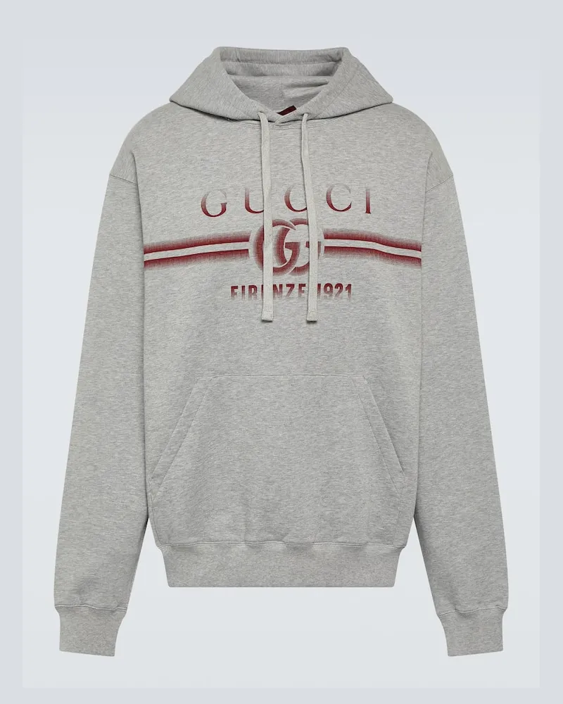 Gucci Hoodie aus Baumwoll-Jersey Grau