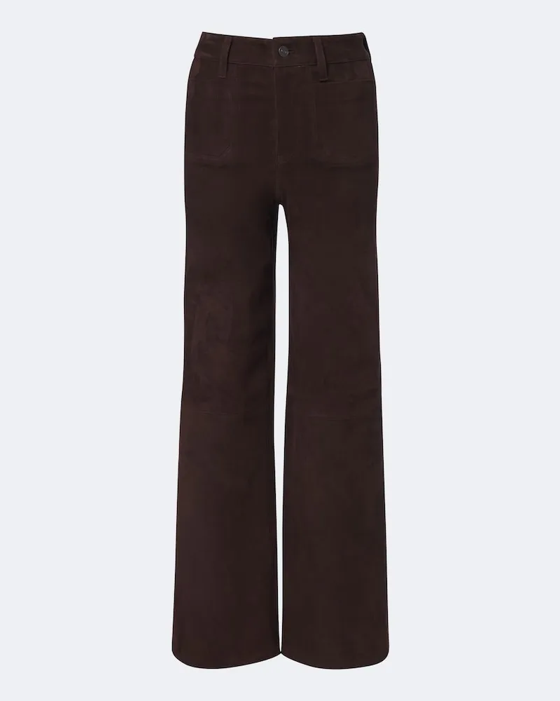 Frame Denim Hose Le Slim Palazzo aus Veloursleder Braun