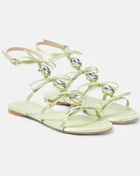 Giambattista Valli Verzierte Sandalen aus Satin Gruen