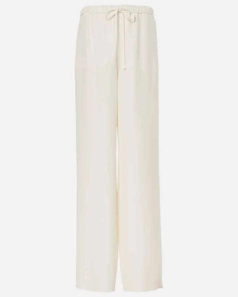 Valentino Garavani Weite High-Rise-Hose aus Cady Couture Weiss