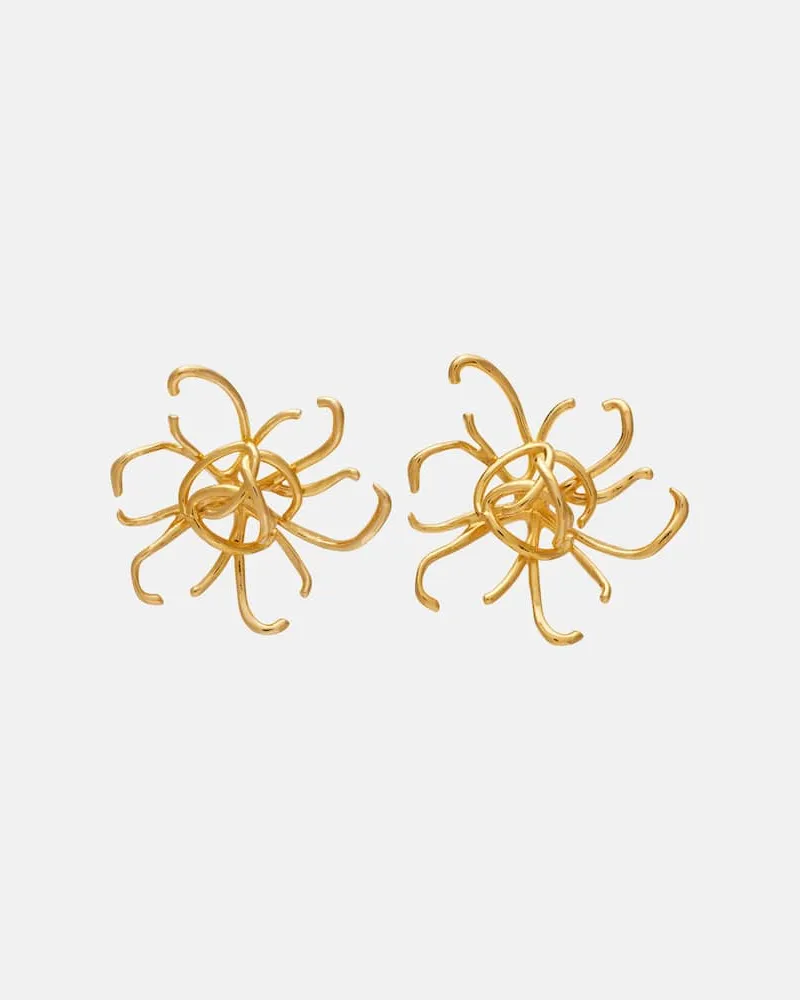 Oscar de la Renta Ohrringe Wire Flower Gold