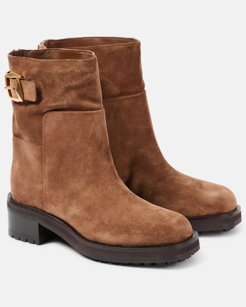 Jimmy Choo Ankle Boots Brooklyn 50 aus Veloursleder Braun