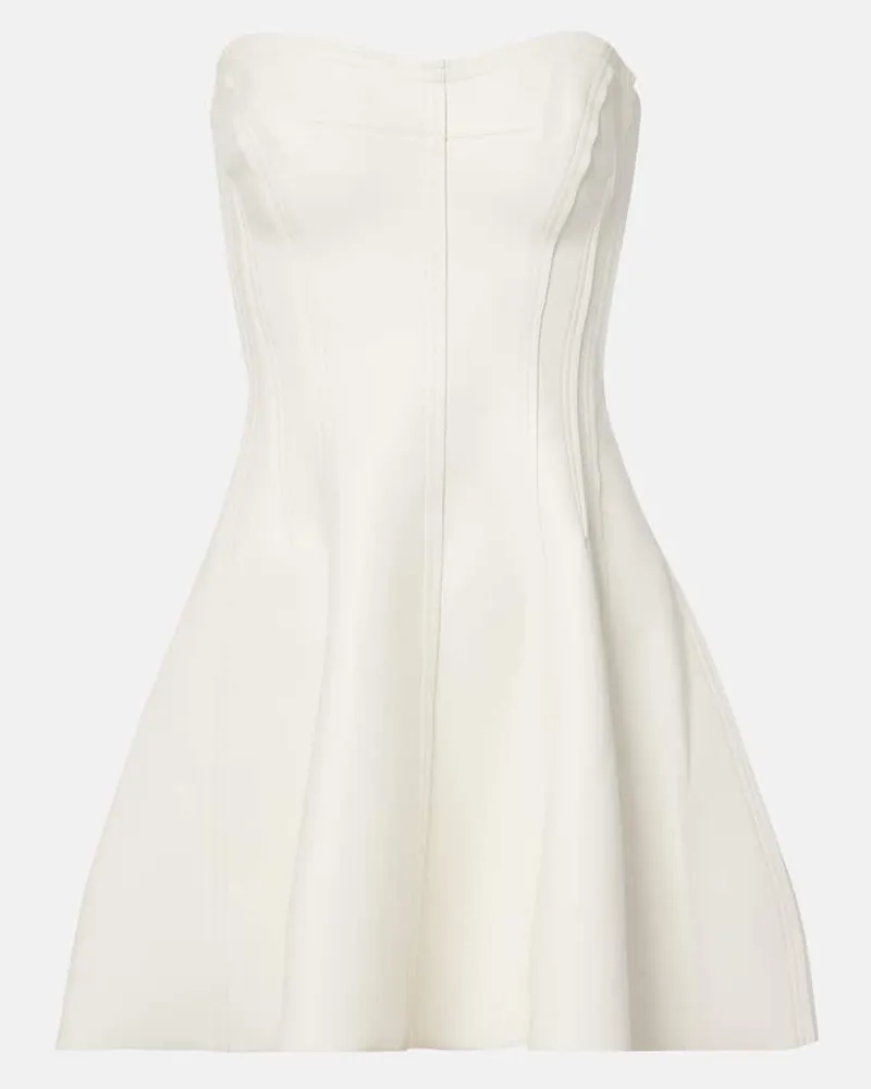 Norma Kamali Minikleid Grace aus Lederimitat Weiß