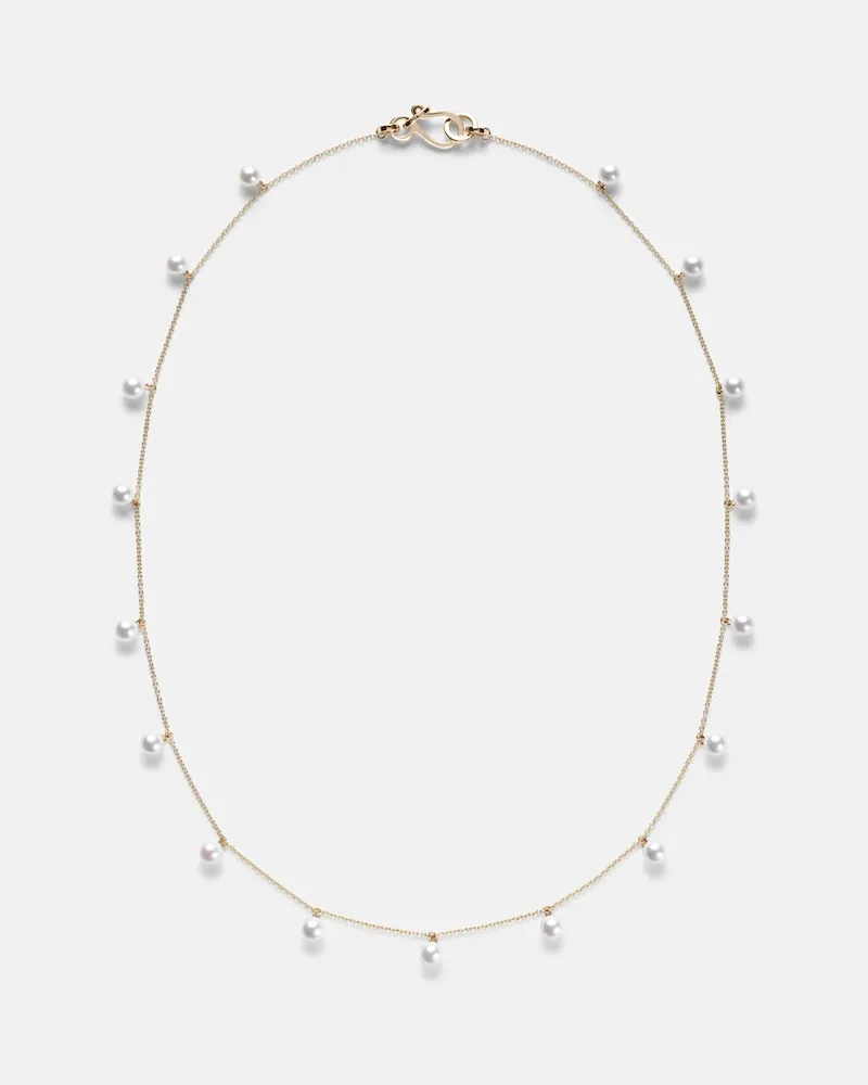 Sophie Bille Brahe Halskette Lou Lou aus 14kt Gelbgold mit Süßwasserperlen Gold