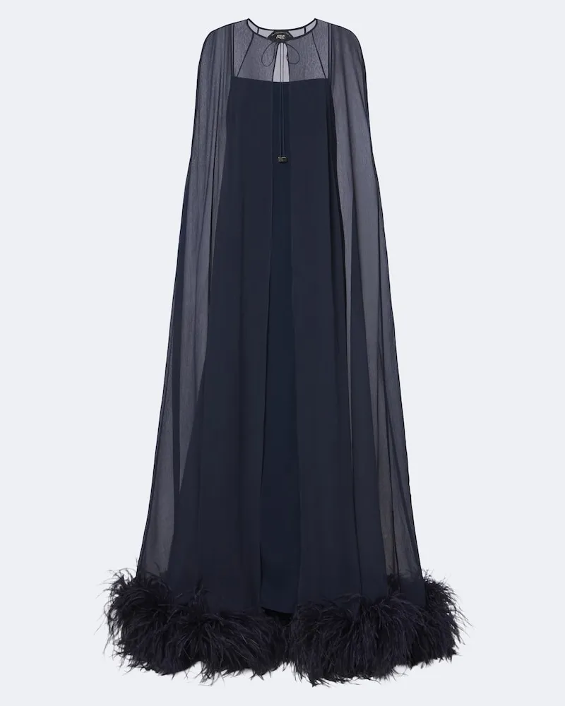 Taller Marmo Robe Grace aus Seide Blau