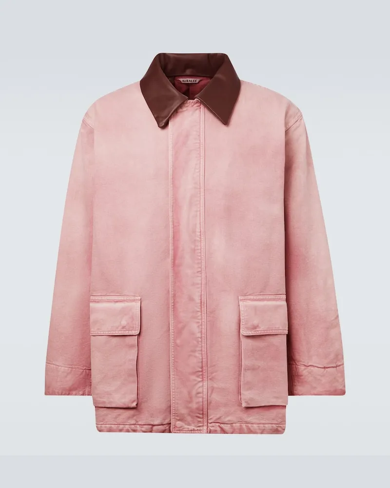 AURALEE Blouson aus Baumwolle mit Leder Pink