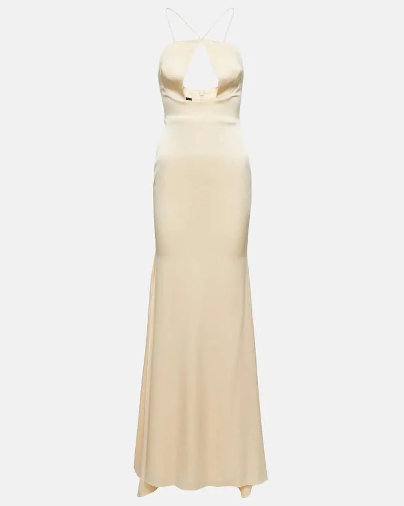 Alex Perry Robe Drake aus Satin Neutral