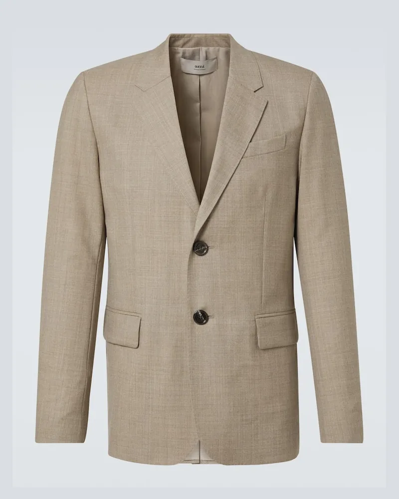 AMI Paris Blazer aus Schurwolle Beige
