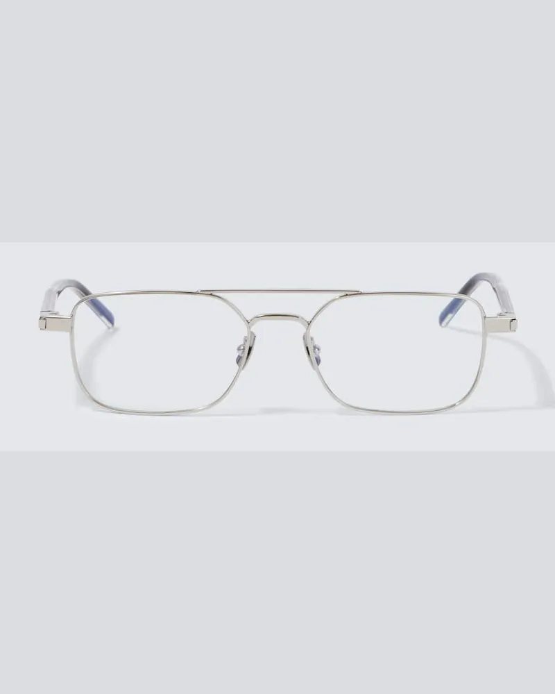 Saint Laurent Eckige Brille SL 780 Silber