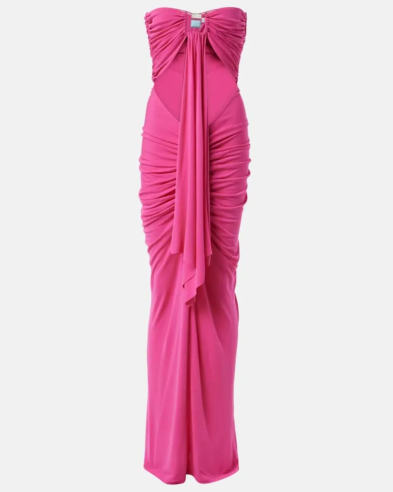 Christopher Esber Verzierte Robe aus Jersey Rosa