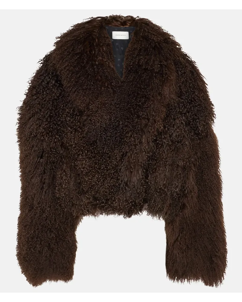 Magda Butrym Jacke aus Shearling Braun