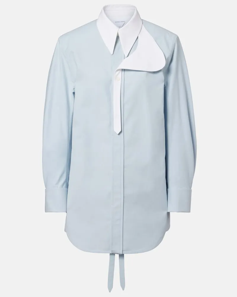 Bottega Veneta Oversize-Hemd aus Baumwolle Blau