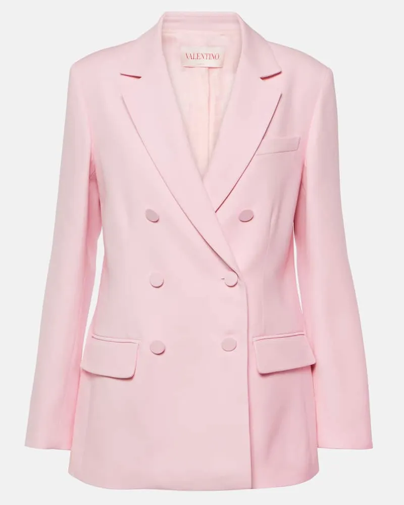 Valentino Garavani Blazer aus Wolle und Seide Pink