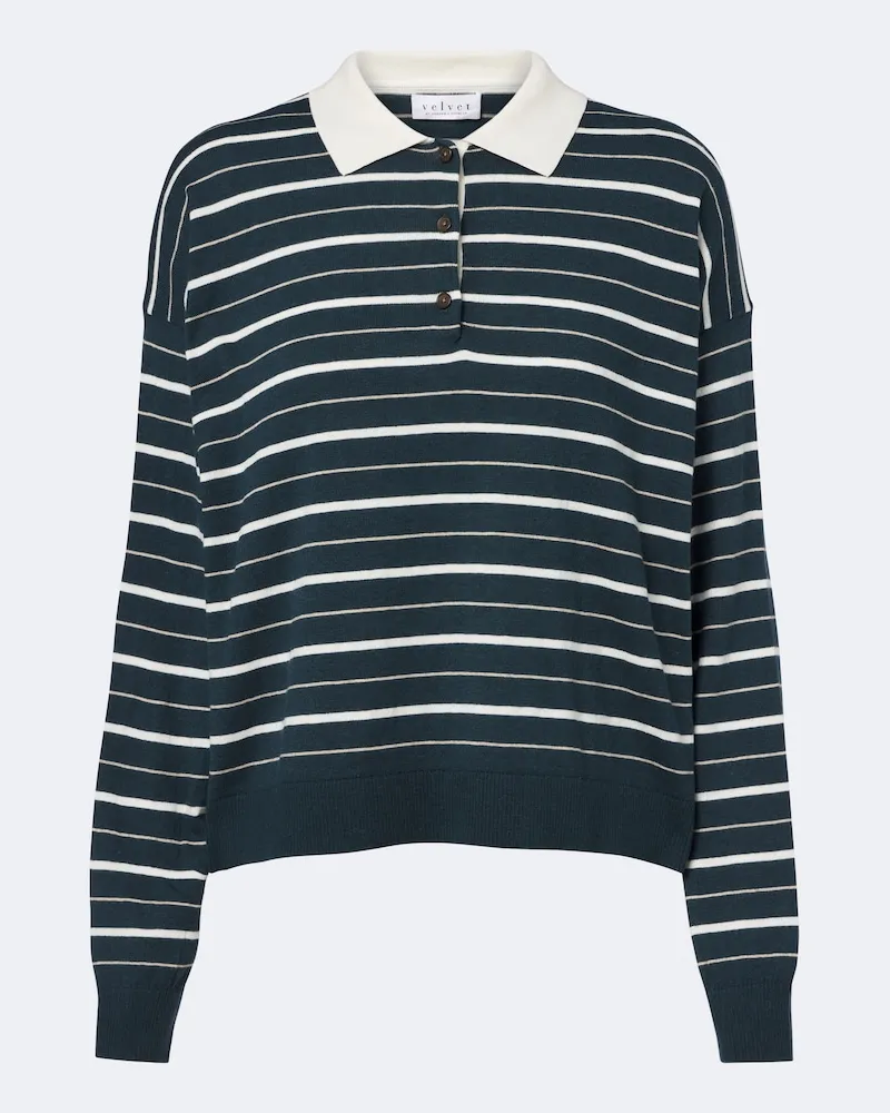 Velvet Polopullover Kaelin aus Baumwolle und Kaschmir Multicolor