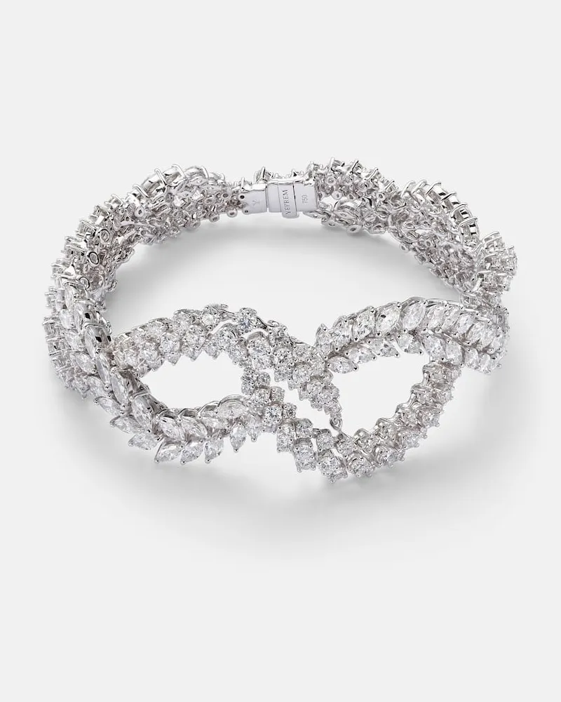 YEPREM Armreif Y-Couture aus 18kt Weißgold mit Diamanten Silber