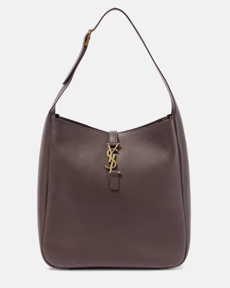 Saint Laurent Schultertasche Le 5 à 7 Large aus Leder Braun