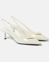 Prada Slingback-Pumps aus Lackleder Weiss