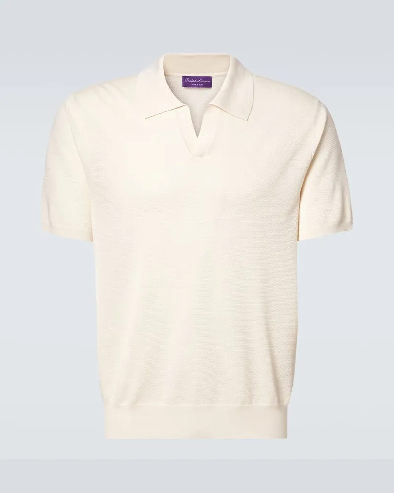 Ralph Lauren Polohemd aus Seide und Baumwolle Beige