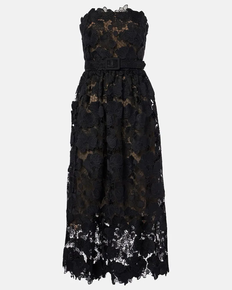 Oscar de la Renta Robe aus Spitze Schwarz