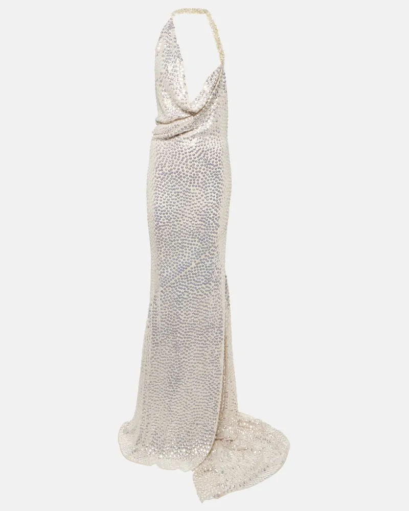 Maticevski Robe Desires aus Seide mit Kristallen Silber