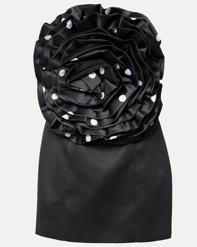 ROTATE Birger Christensen Minikleid Big Flower Schwarz