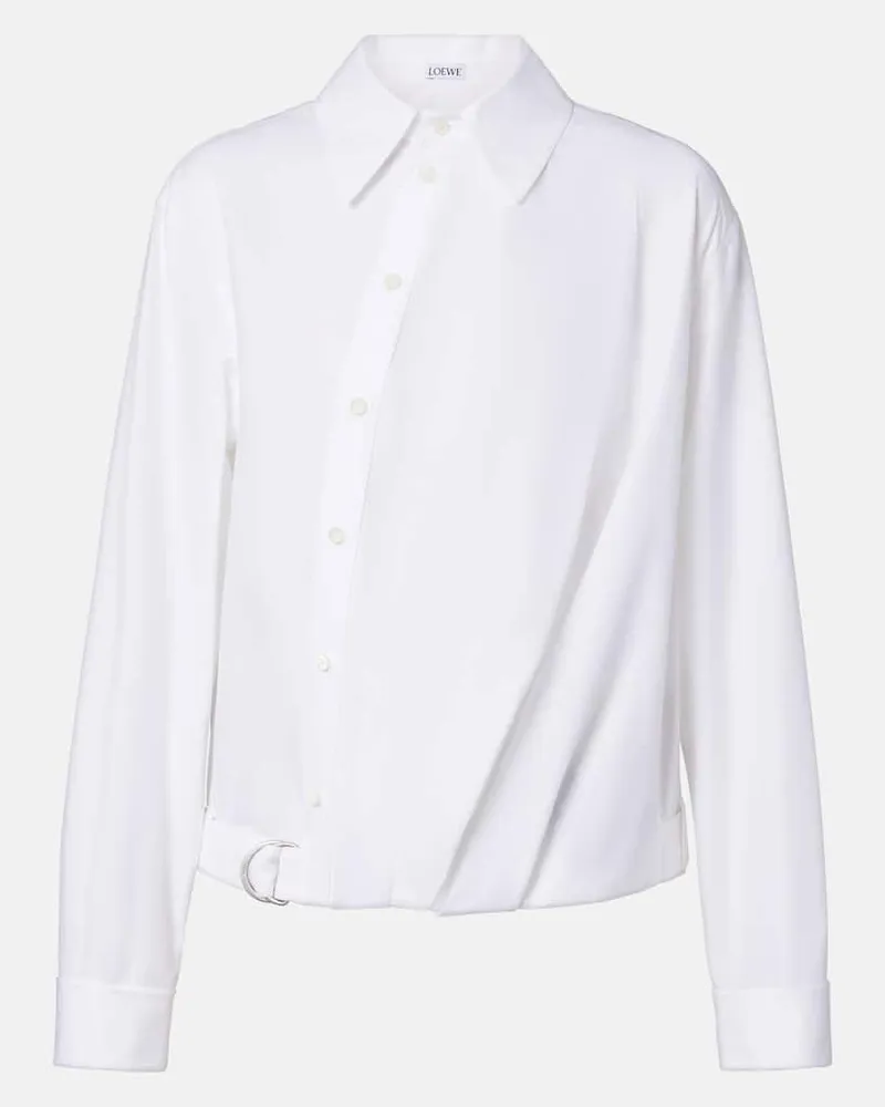Loewe Hemd aus Baumwollpopeline Weiß