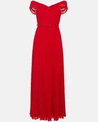 Self-Portrait Off-Shoulder-Robe aus Chiffon Rot