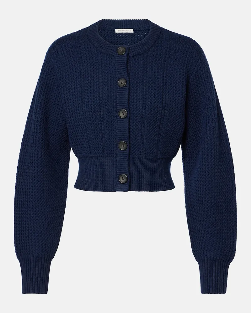 EMILIA WICKSTEAD Cropped-Cardigan Albert aus Wolle Blau