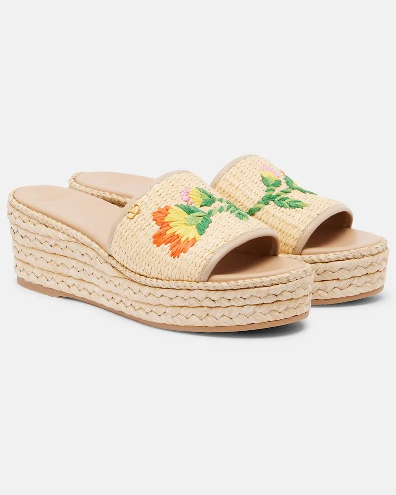 Valentino Garavani Espadrille-Pantoletten Bribri 65 aus Raffiabast Beige