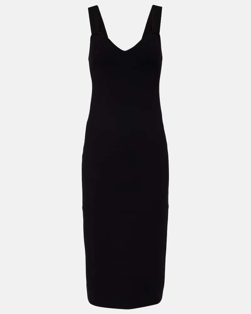 Max Mara Midikleid Teak aus Strick Schwarz