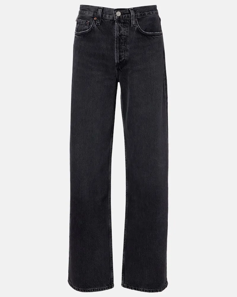AGOLDE Low-Rise Wide-Leg Jeans Arc Grau