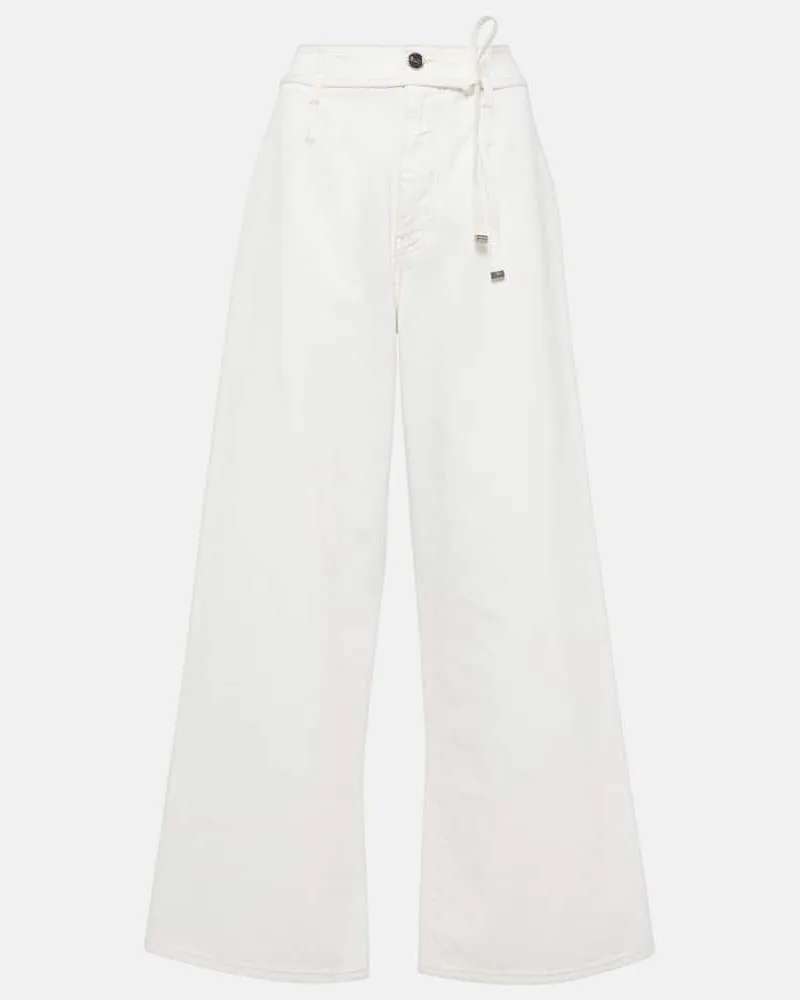 Etro High-Rise Wide-Leg Jeans Weiß