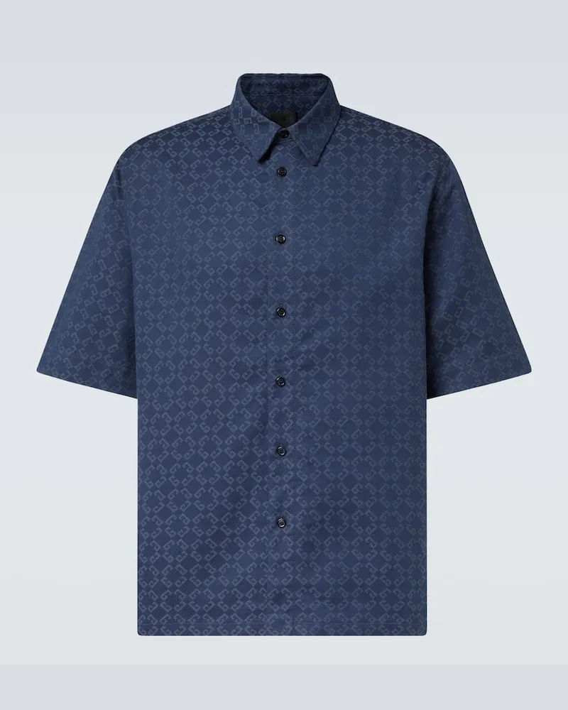 Givenchy Jeanshemd Monogram 72 aus Jacquard Blau