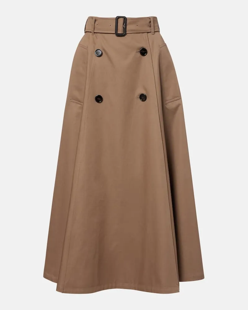 Burberry Midirock aus Baumwolle Braun