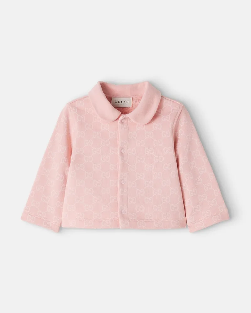 Gucci Baby Cardigan GG aus Baumwoll-Jersey Rosa