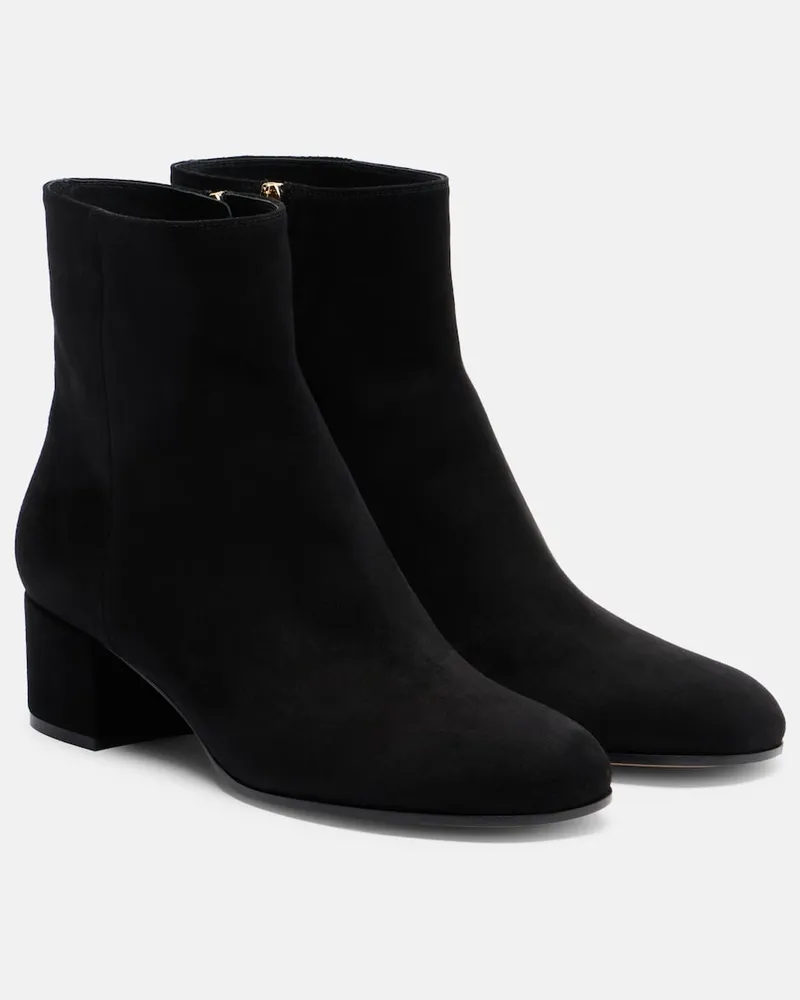 Gianvito Rossi Ankle Boots Joelle aus Veloursleder Schwarz