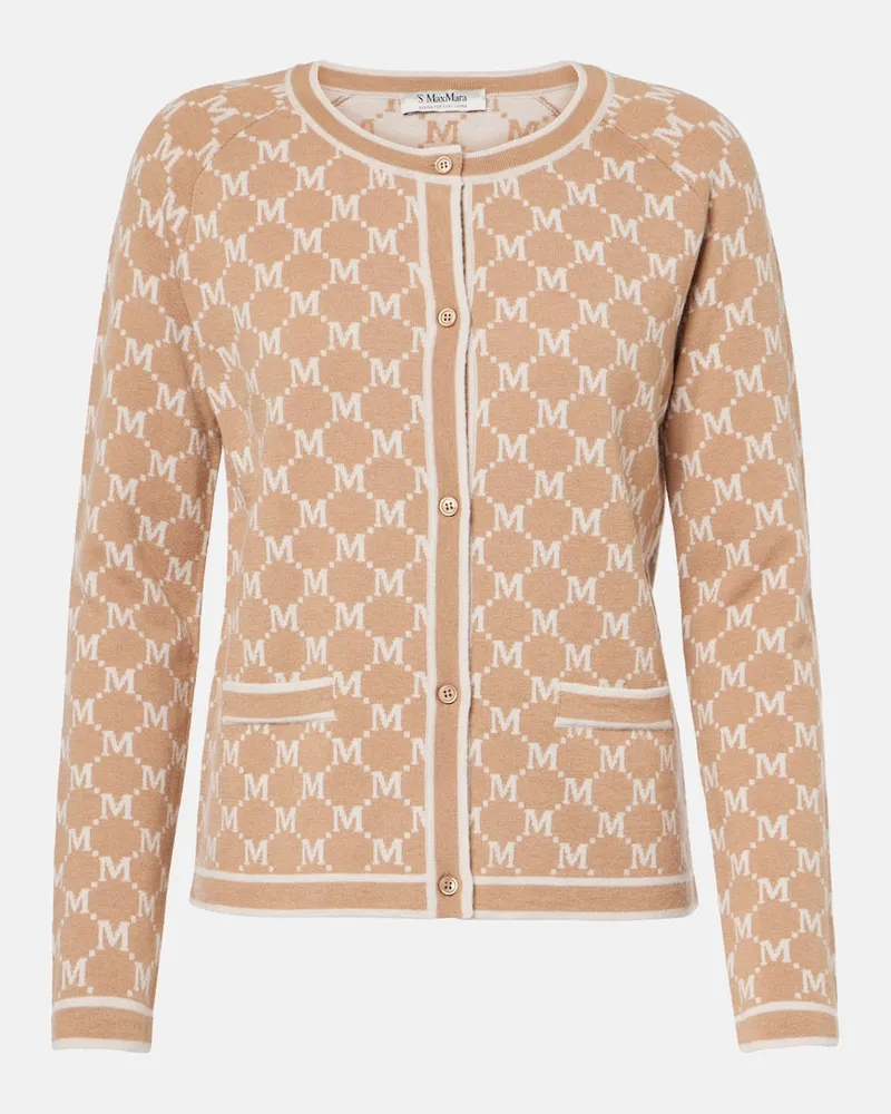 Max Mara Cardigan Tivoli aus Wolle und Kaschmir Beige