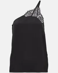 J.W.Anderson Top aus Satin und Spitze Schwarz