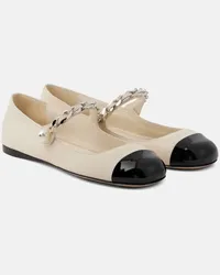 Miu Miu Mary-Jane-Ballerinas aus Leder Weiss