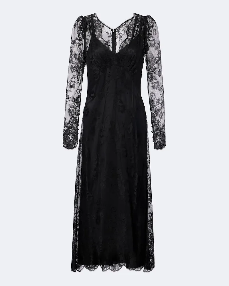 Dolce & Gabbana Midikleid aus Spitze Schwarz