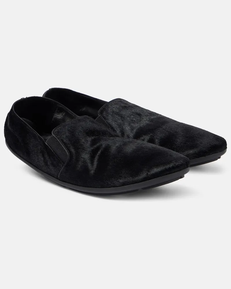 The Row Slip-Ons Vincit aus Ponyhaar Schwarz
