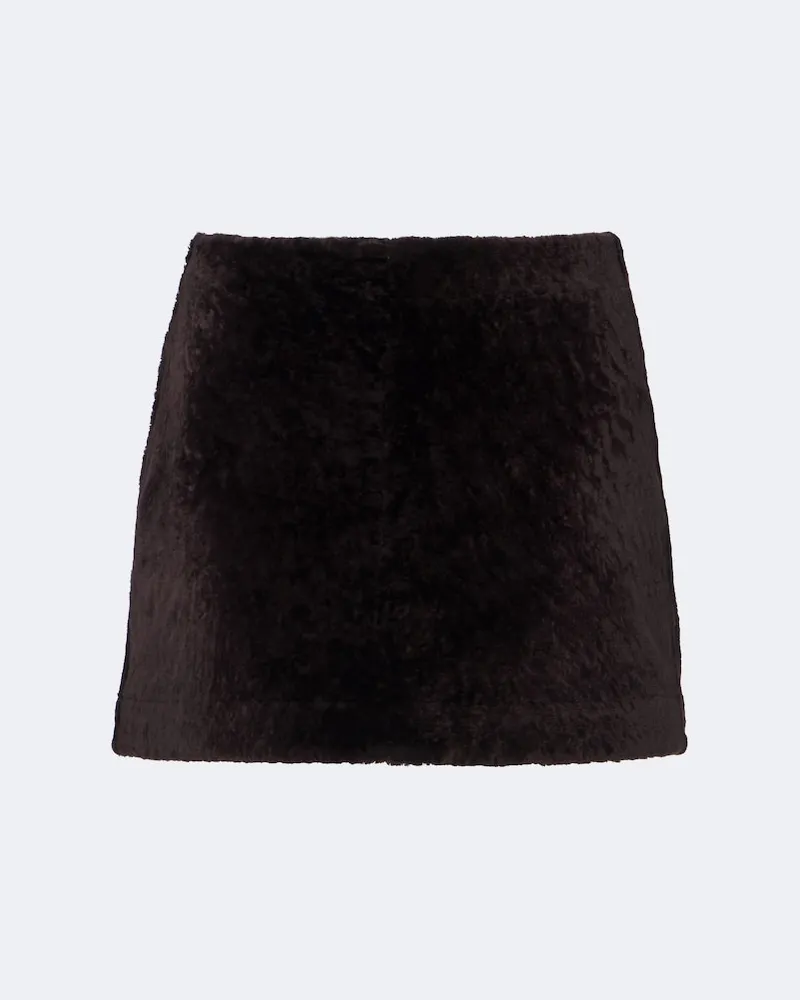 Arma Minirock Melody aus Shearling Braun