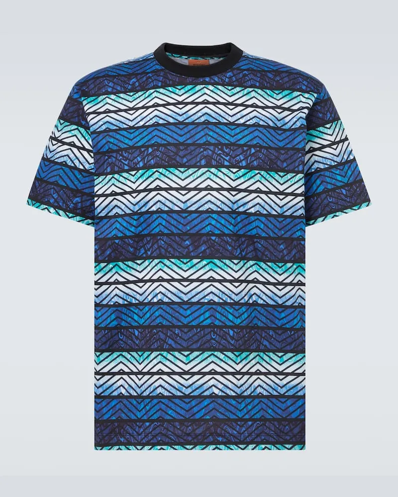 Missoni T-Shirt aus Baumwoll-Jersey Blau