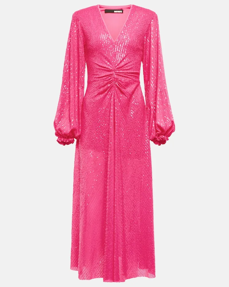 ROTATE Birger Christensen Midikleid Rosa