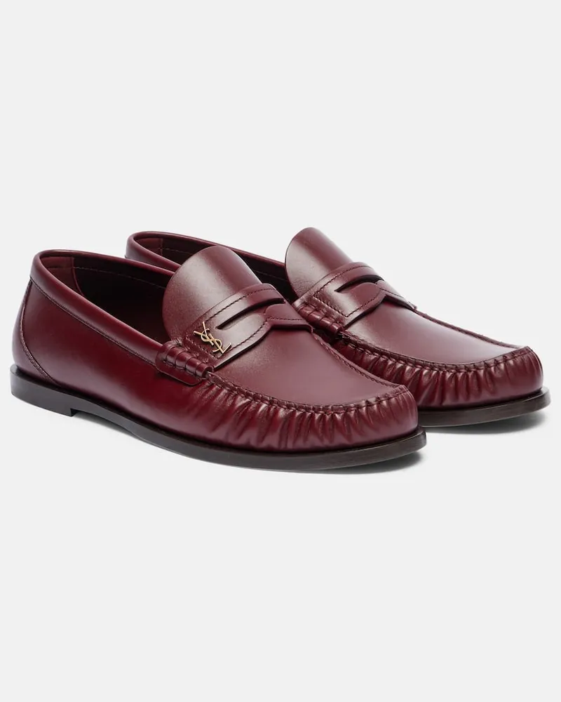 Saint Laurent Loafers Laurent aus Leder Burgunderrot