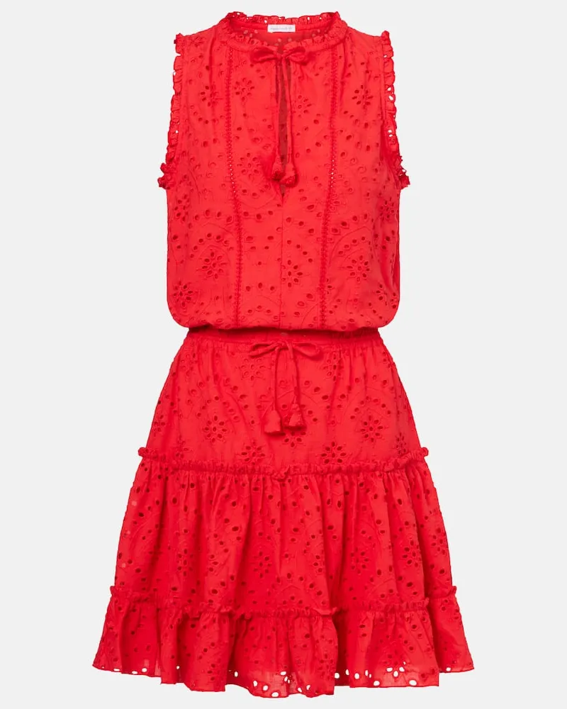Poupette St Barth Minikleid Clara aus Baumwolle Rot